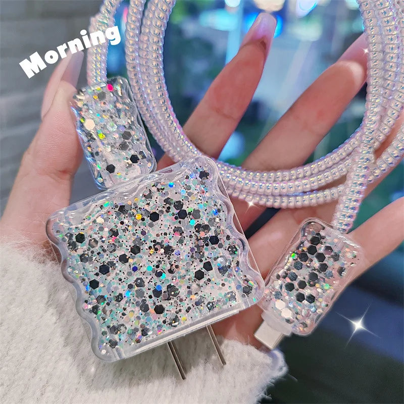 Glitter Pink Iphone Charger