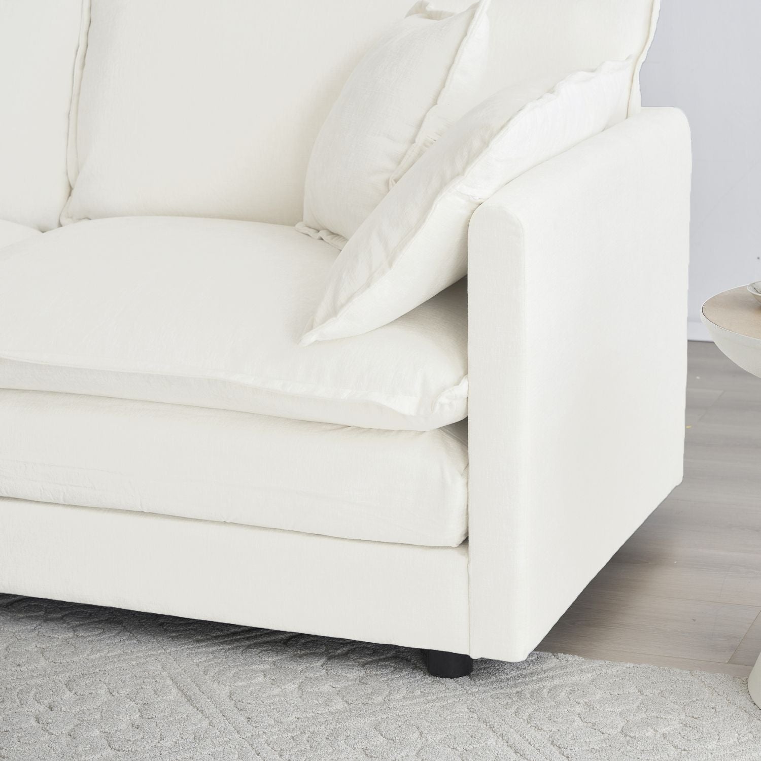 Modern Sofa Couch, 3 Piece Set Extra Deep Seat Sectional Sofa for
