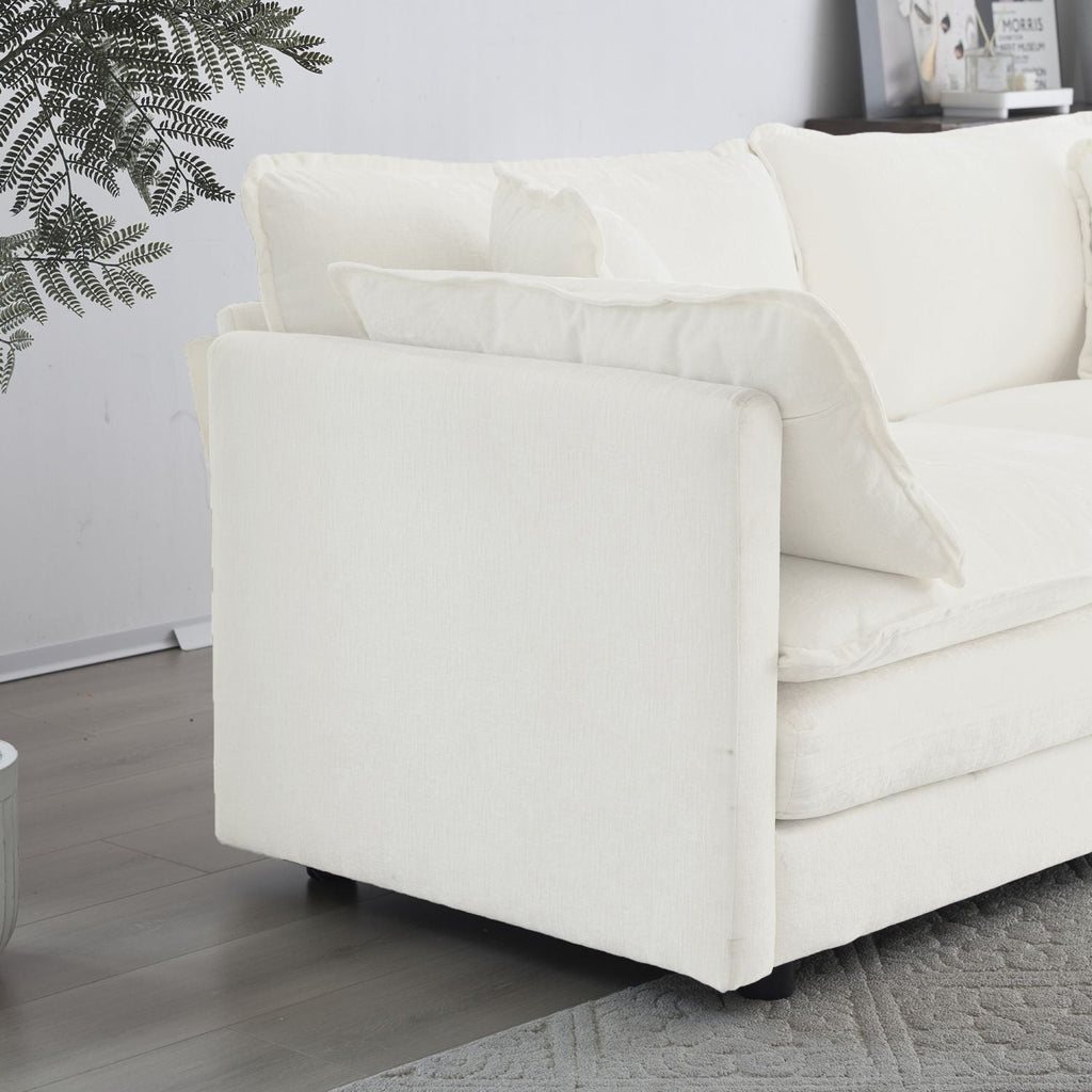 Modern Sofa Couch, 3 Piece Set Extra Deep Seat Sectional Sofa for