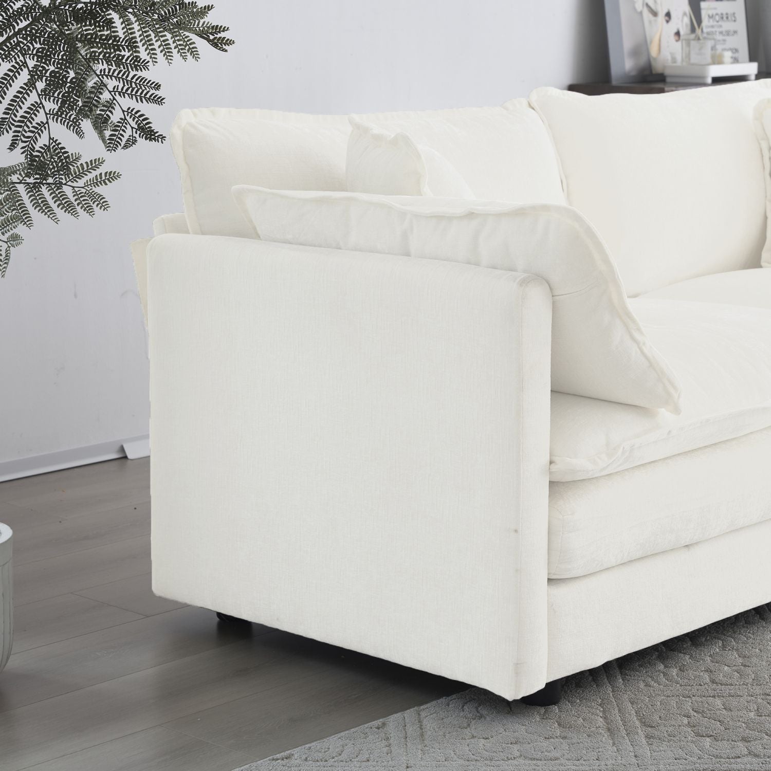 Modern Sofa Couch, 3 Piece Set Extra Deep Seat Sectional Sofa for