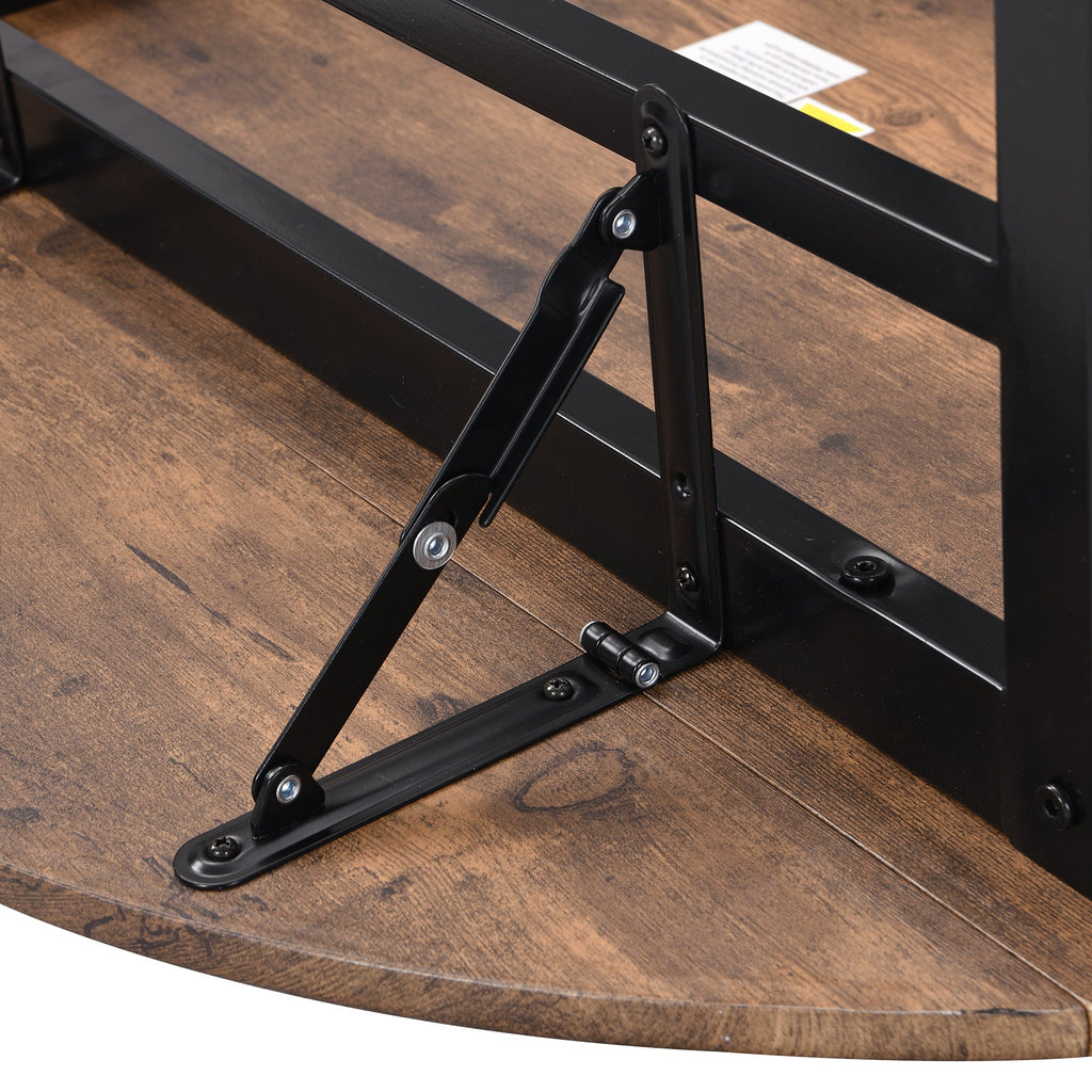 Modern 3-Piece Round Dining Table Set with Drop Leaf and 2 Chairs for