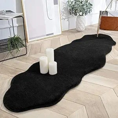 CottonFry Faux Sheepskin Fur Area Rugs Round Fur Throw Rug Floor Mat