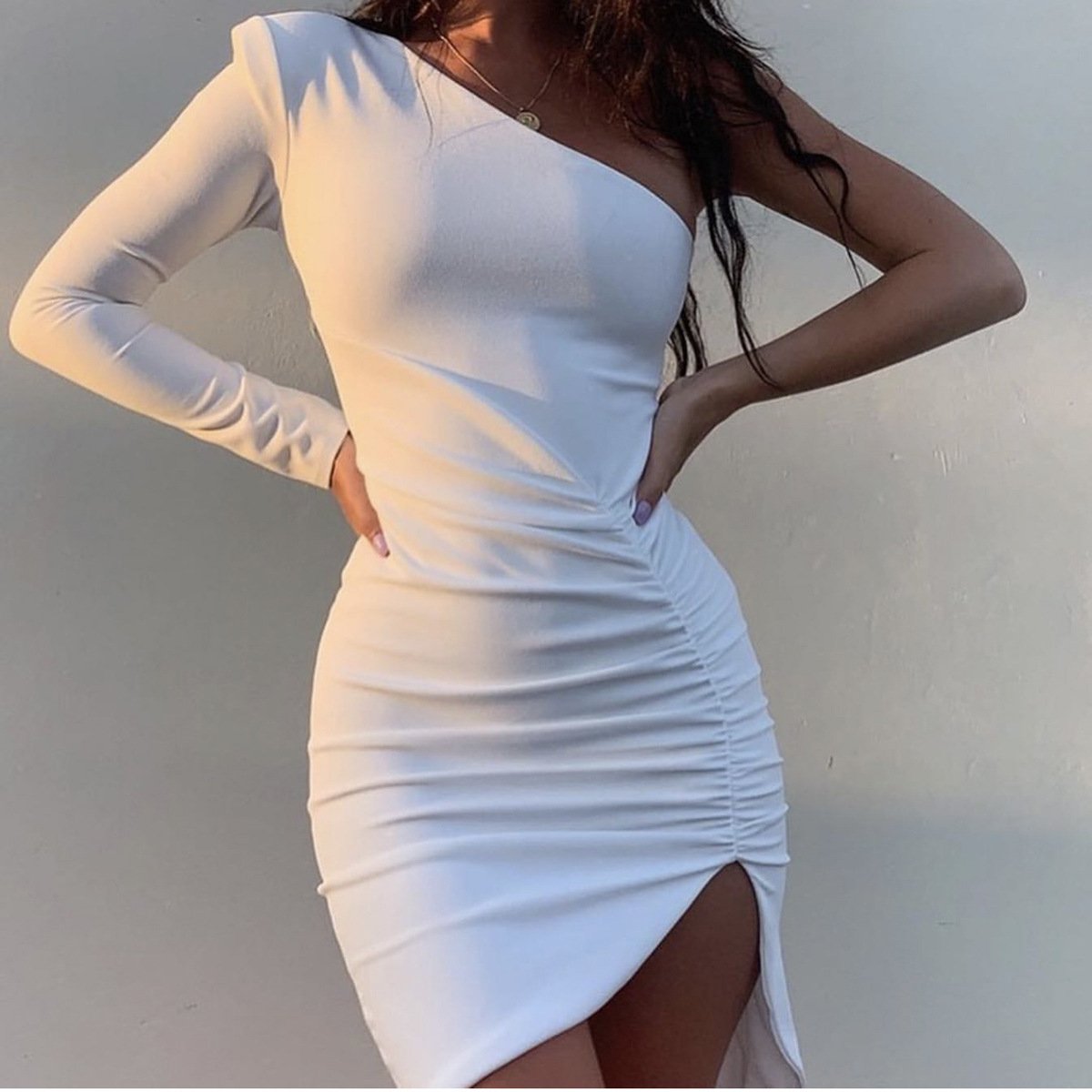 Autumn Winter Women's Sexy Club Dresses Black White Night Club